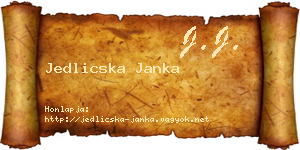 Jedlicska Janka névjegykártya